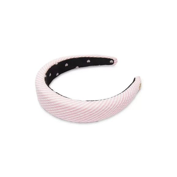 LELE SADOUGHI Seersucker Alice Headband Shell Pink MSRP $75 - Picture 2 of 2